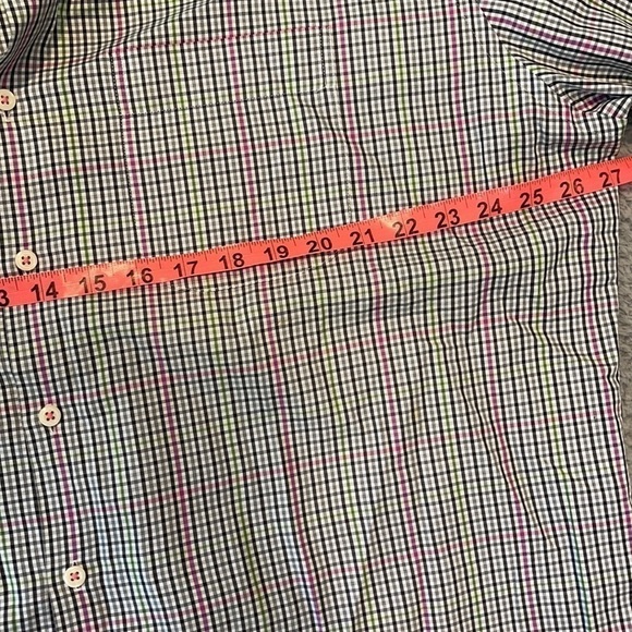 Peter Millar Shirt Mens Extra Large Black & pink green Check Long Sleeve Button - Picture 7 of 8